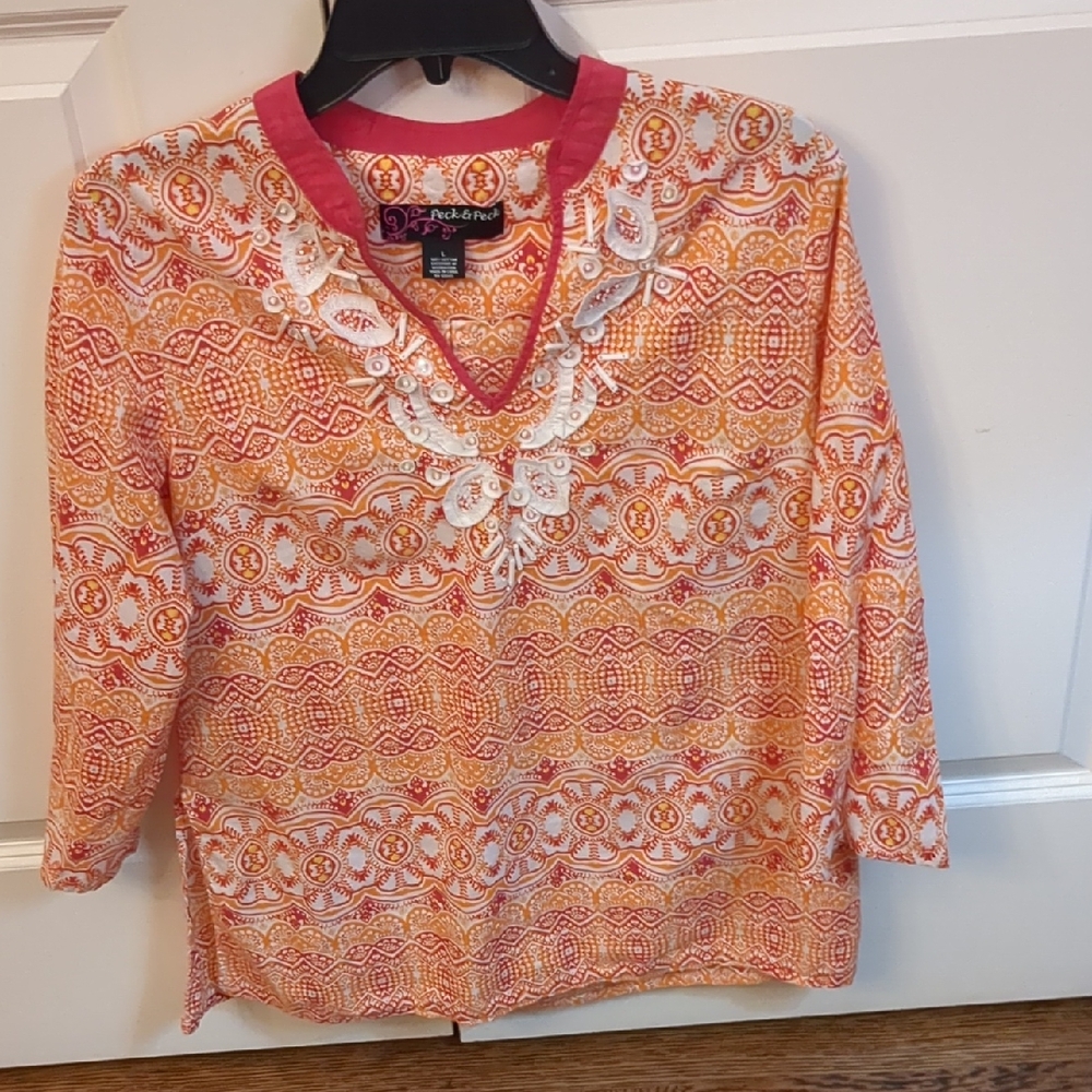 Peck & Peck Beaded Shirt
